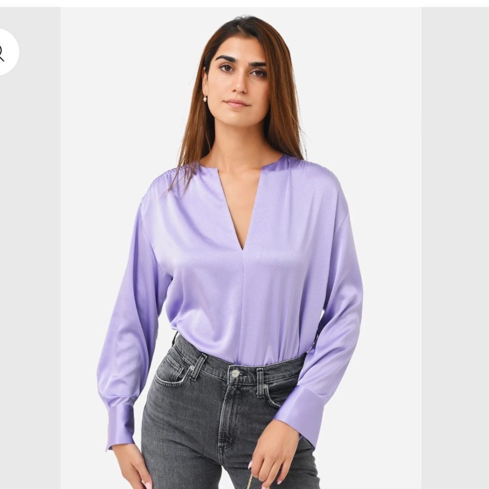 NEW Vince Women's Lavender Long Sleeve Blouse Plus Size 3X